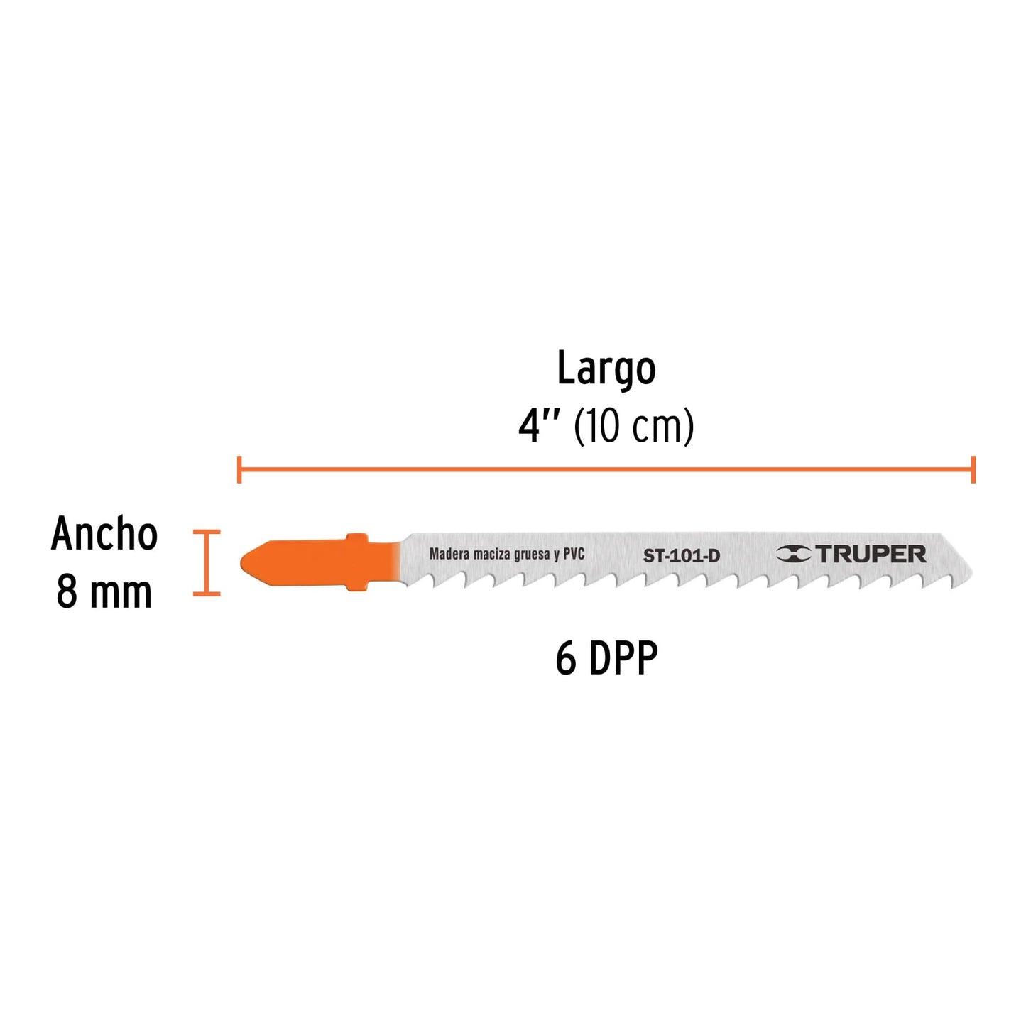 ST-101-D Segueta caladora, cortes rectos en madera, zanco t, 6 dpp