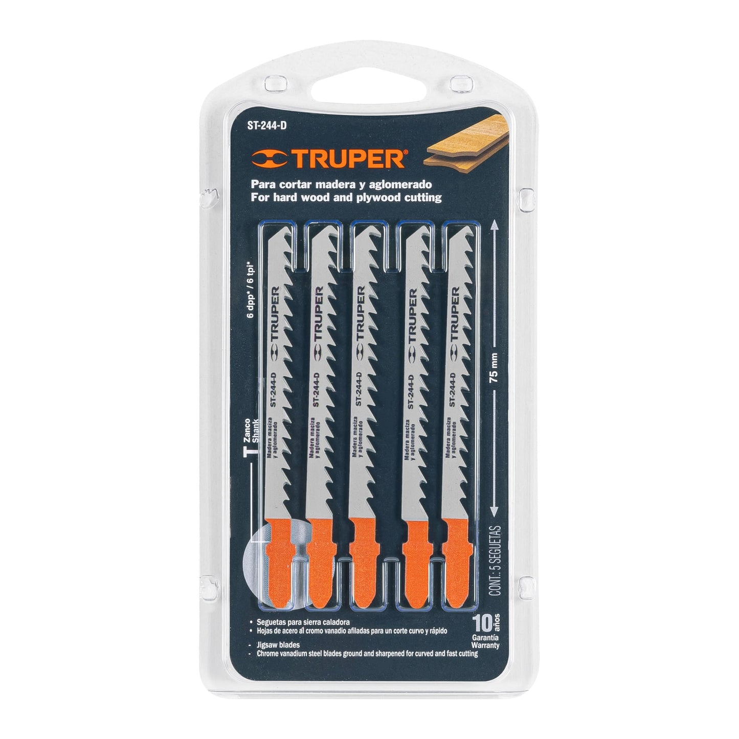 ST-244-D Segueta caladora, cortes curvos en madera, zanco t, 6 dpp