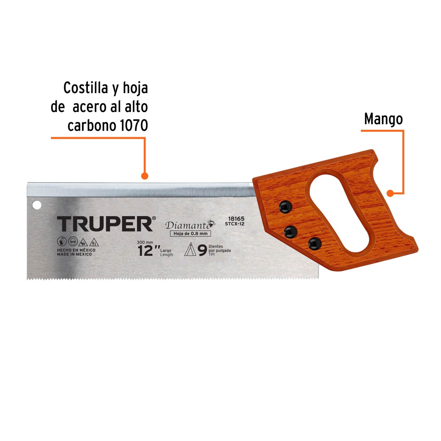 STCX-12 Serrucho de costilla 12", 9 DPP