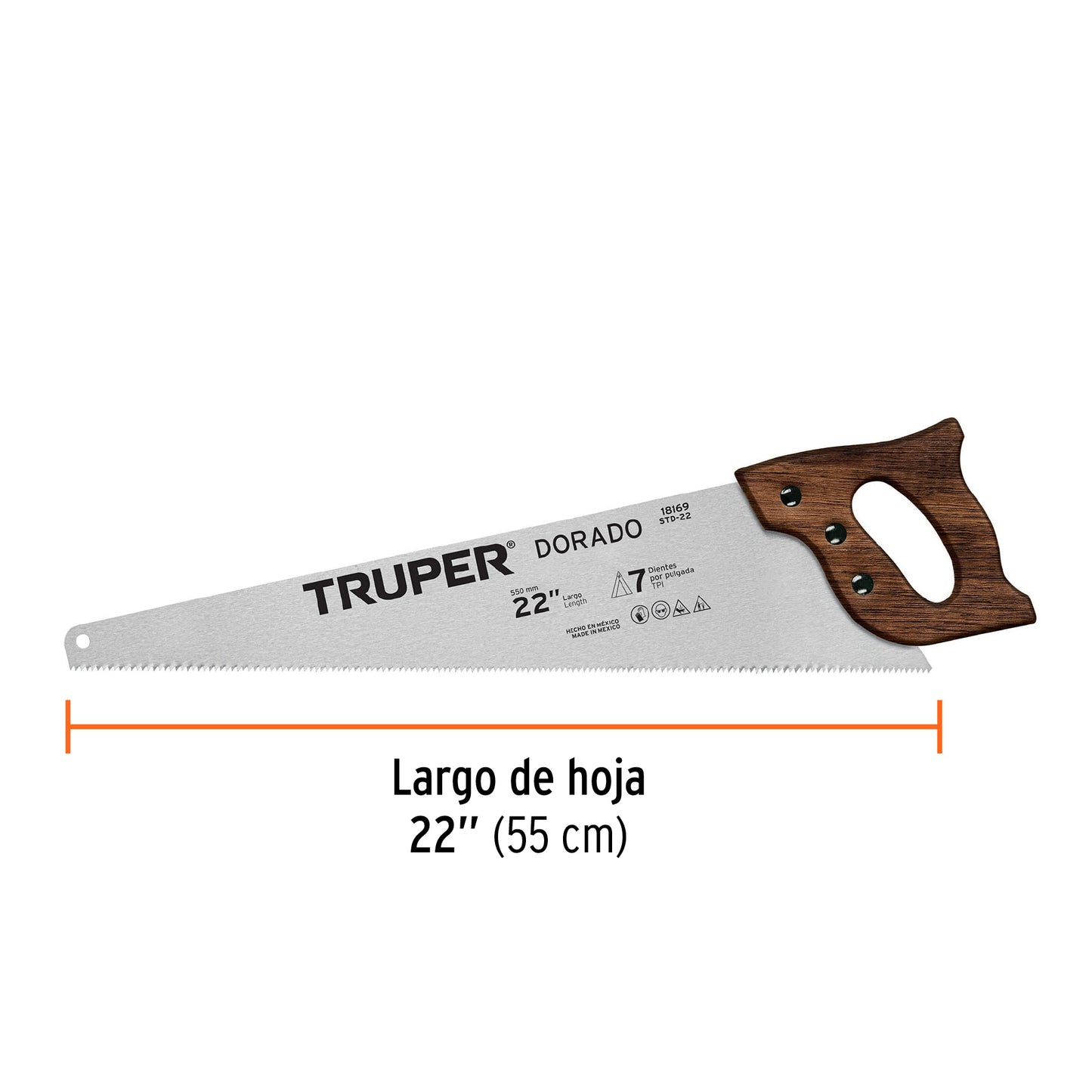 STD-22 Serrucho profesional 22" Dorado, 7 DPP