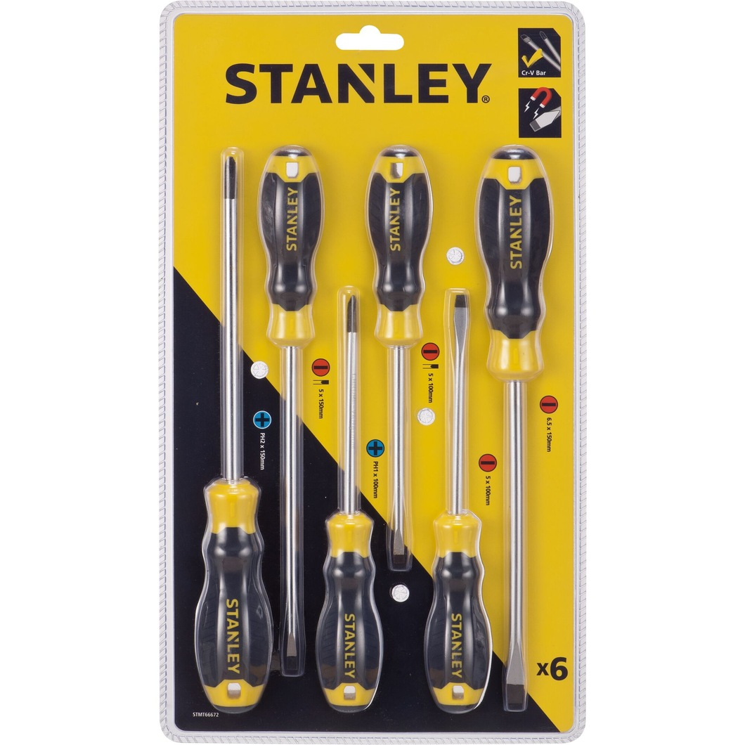 STMT66672-840 Juego de destornilladores CushionGrip 6 piezas PH-PL Stanley