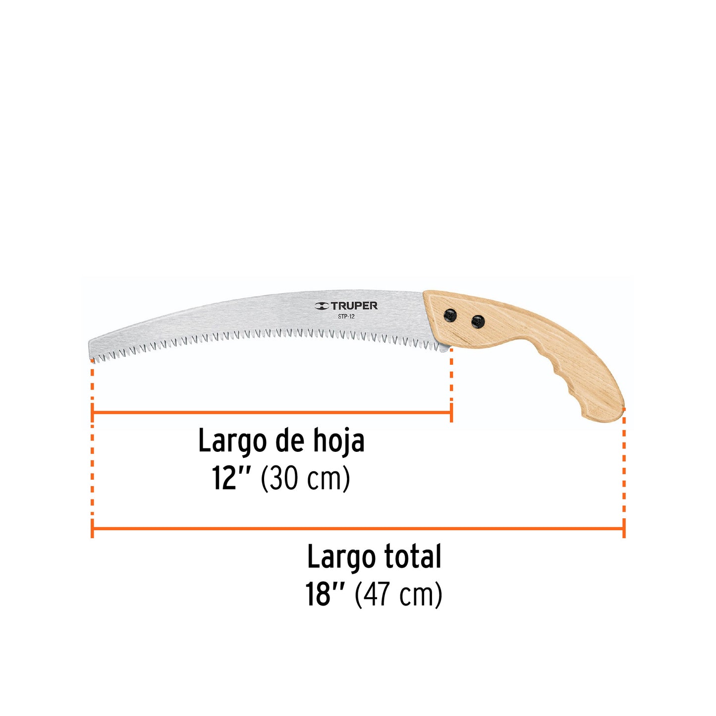 STP-12 Serrucho curvo podador tradicional 12", 6 DPP