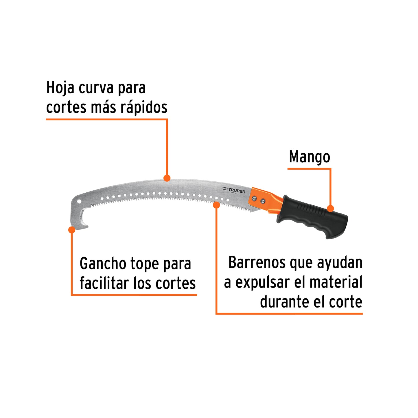 STP-16X Serrucho curvo podador con gancho 16", 5 DPP
