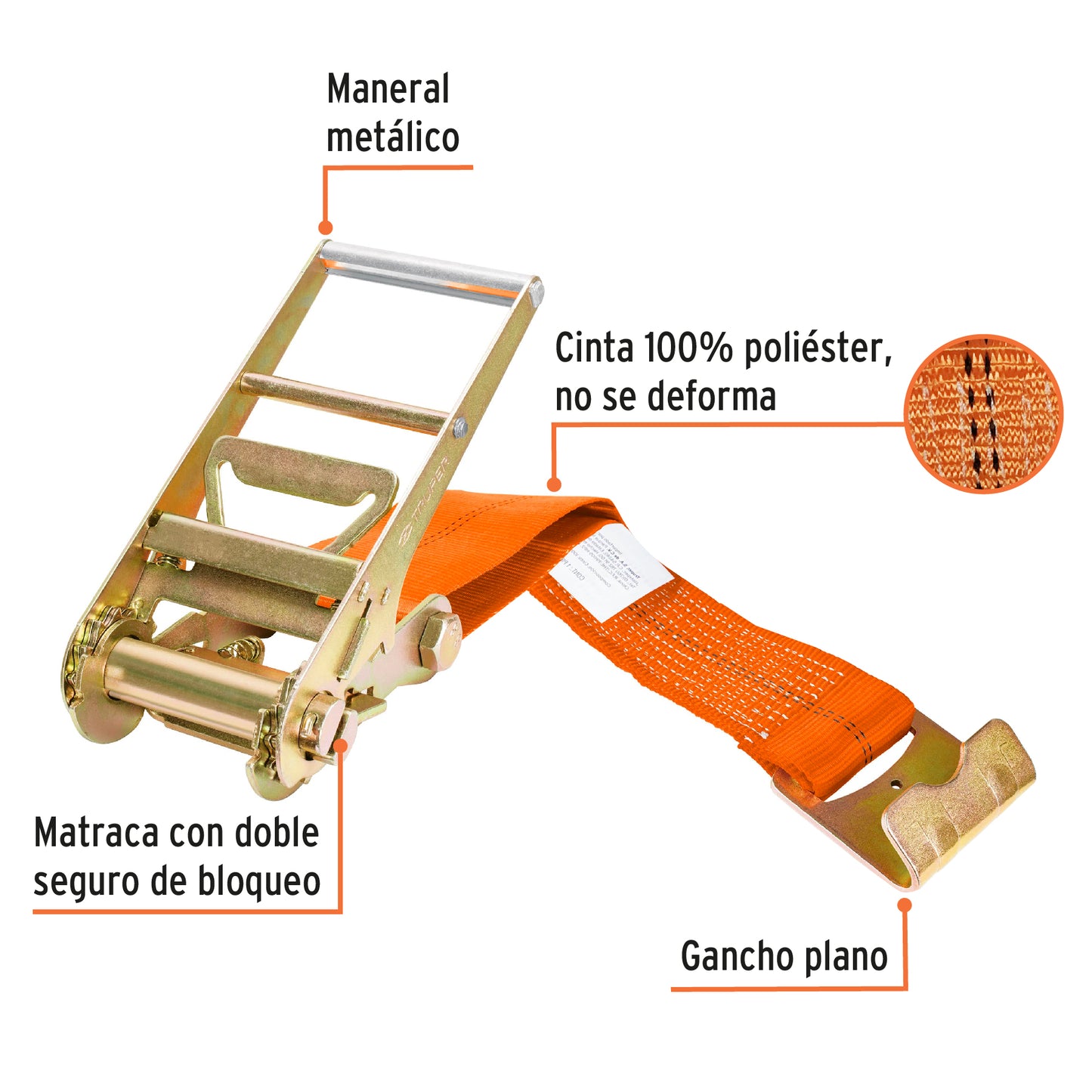 SU-7500 Sujetadores con matraca, carga máxima 7500 kgs