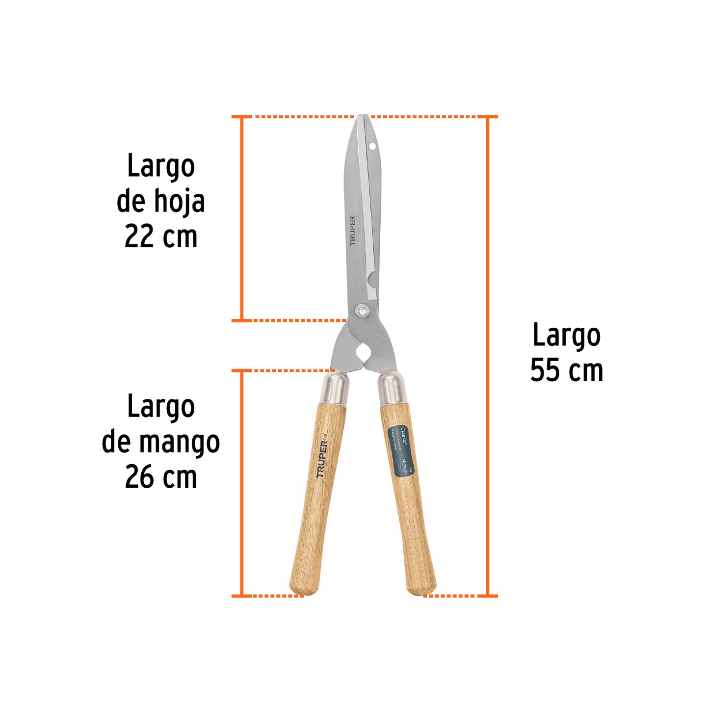 T-19 Tijera Classic ® para poda, mangos de madera, 55 cm