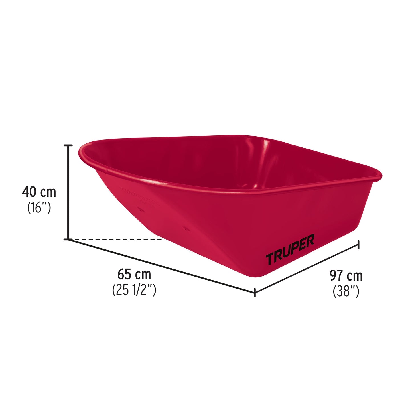 T-6N Carretilla 6 ft3, mgos/madera 1-3/4", rueda neumática reforzada