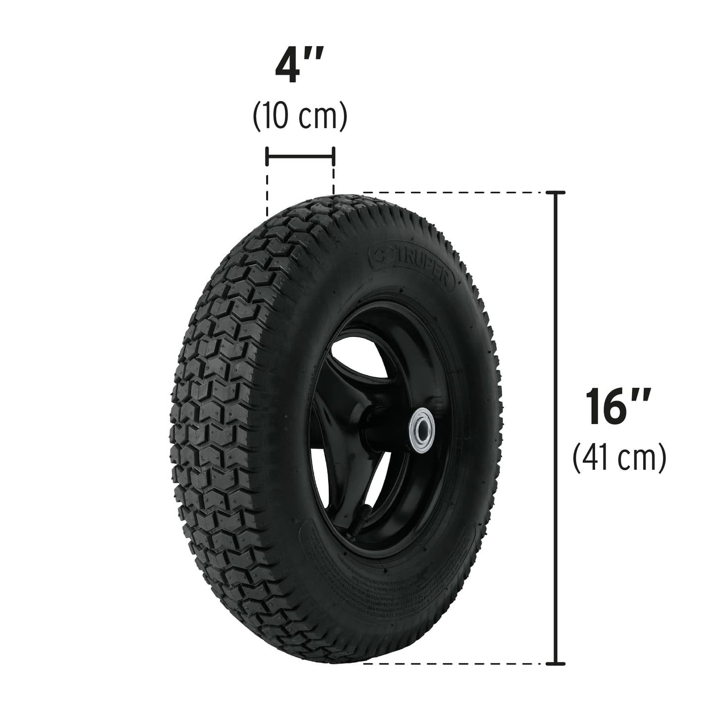 T-6N Carretilla 6 ft3, mgos/madera 1-3/4", rueda neumática reforzada