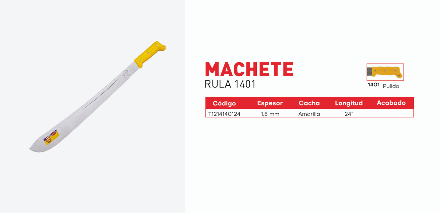 Machete rula 1401 24", T1214140124 Herragro