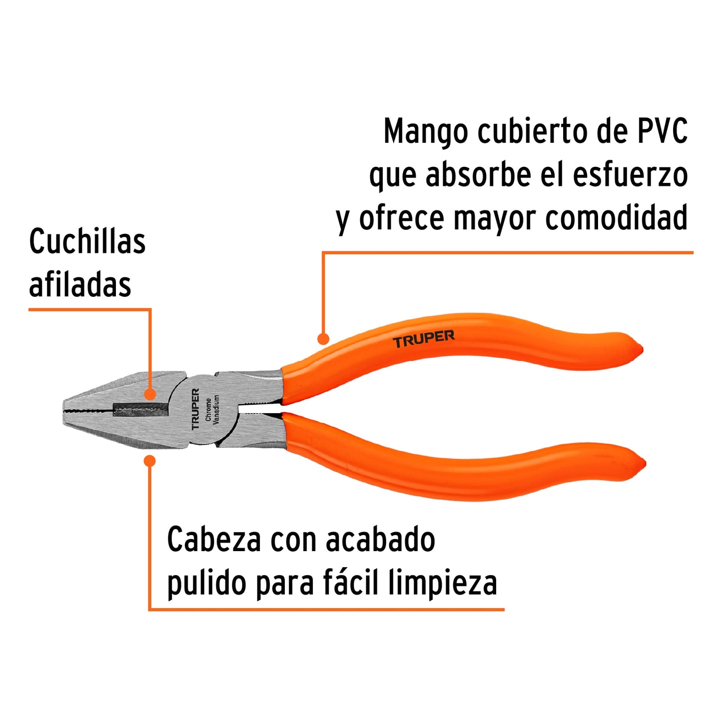 T200-6 Alicate para electricista 6', mango de vinil
