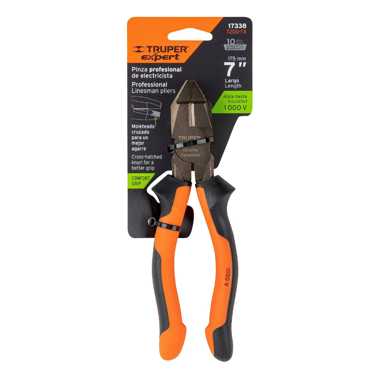 T200-7X Alicate de electricista profesionales, 7', mango comfort grip