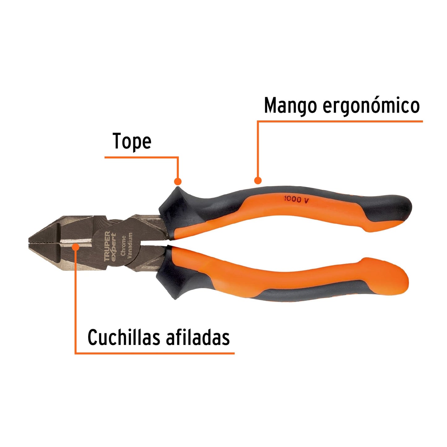 T200-7X Alicate de electricista profesionales, 7', mango comfort grip