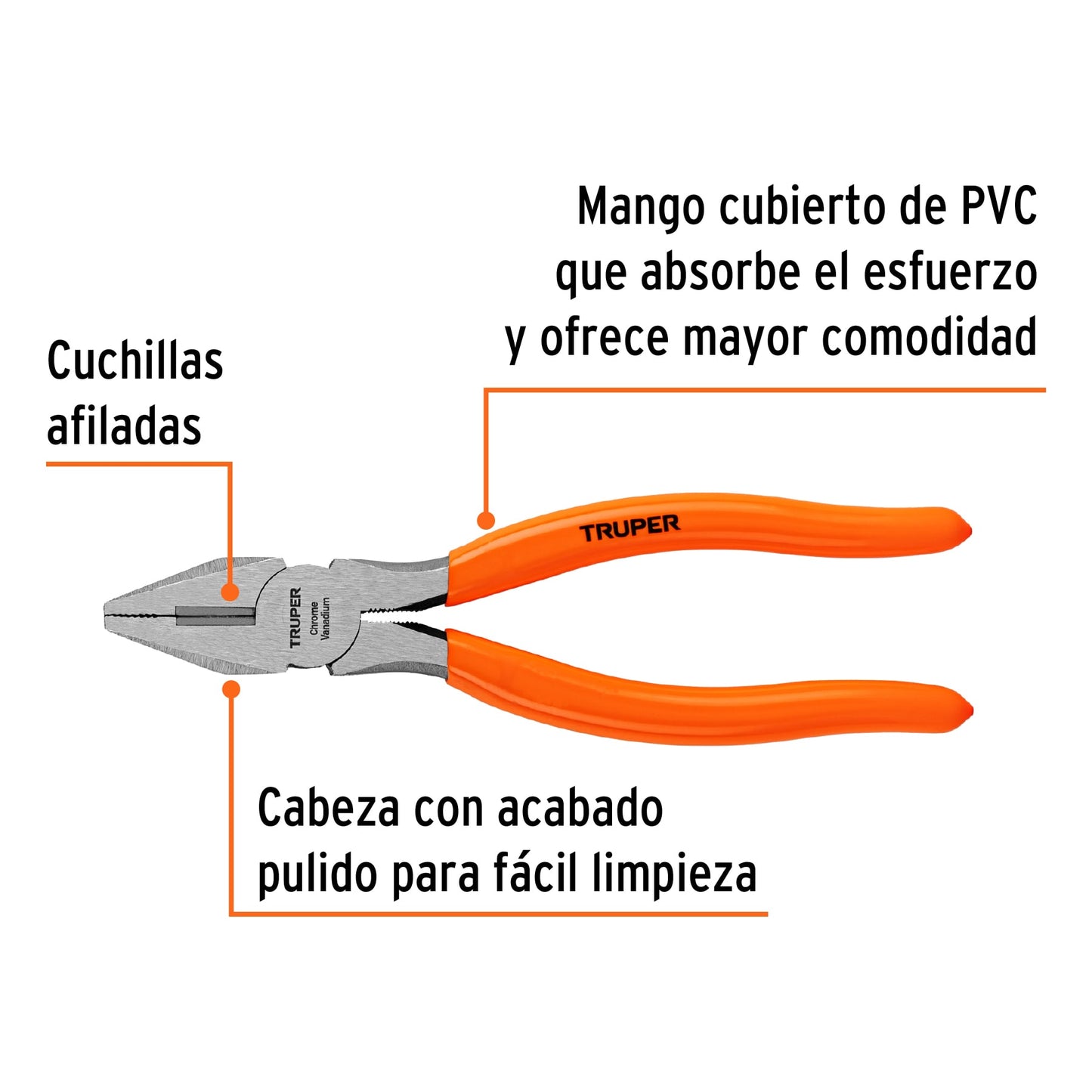 T200-7 Alicate para electricista 7', mango de vinil