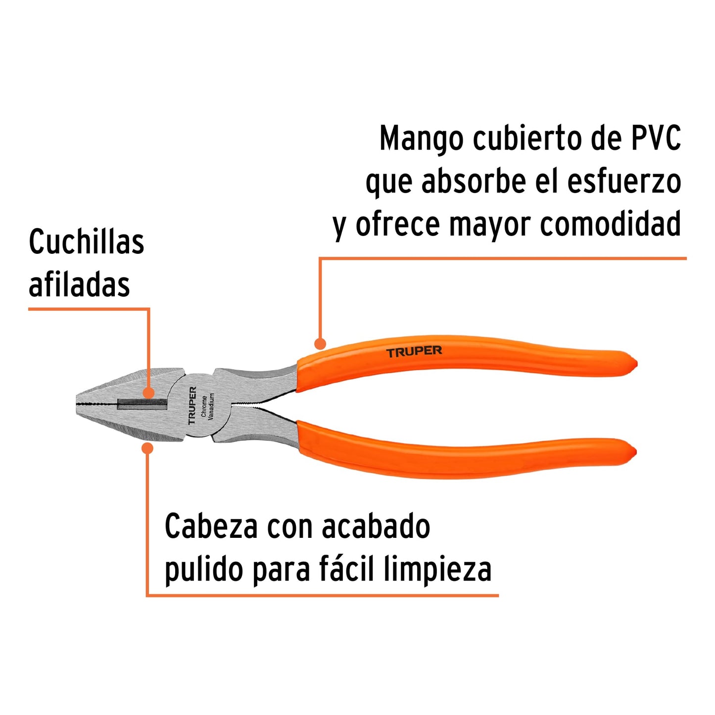 T200-8 Alicate para electricista 8', mango de vinil