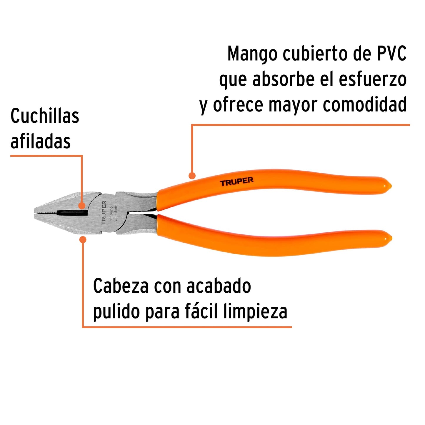 T200-9 Alicate para electricista 9', mango de PVC