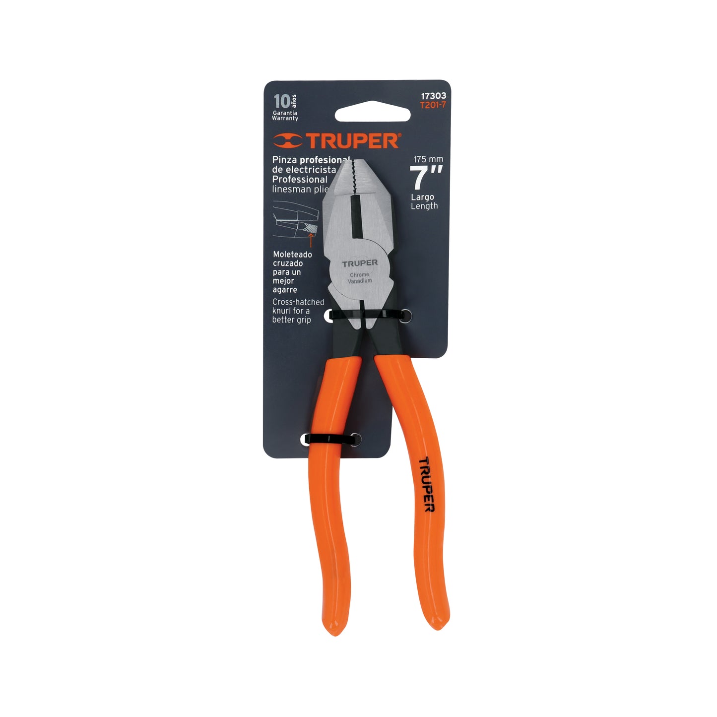 T201-7 Alicate profesional para electricista 7', mango de vinil
