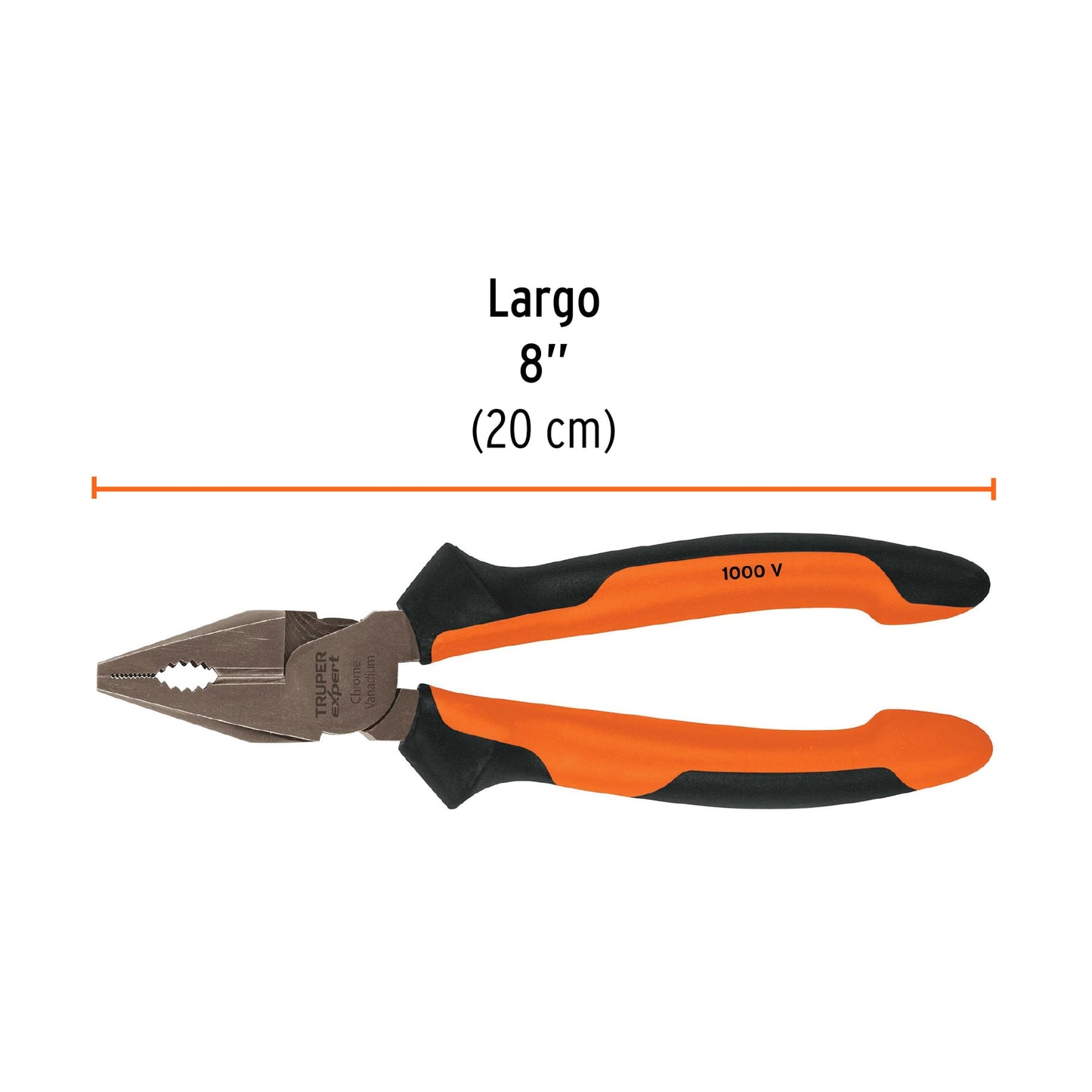 T201-8X Alicate de electricista 8",mango comfort grip