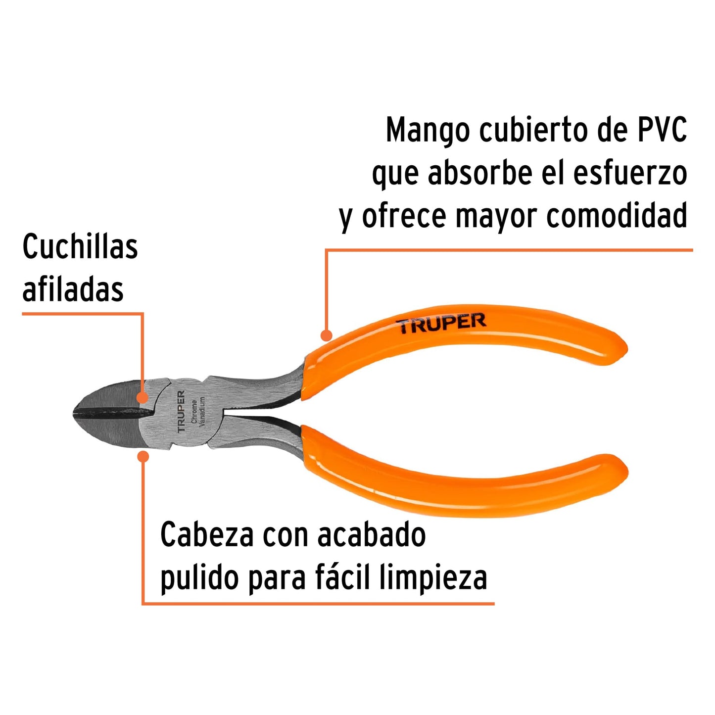 T202-5 Alicate corta frío 5", mango de vinil
