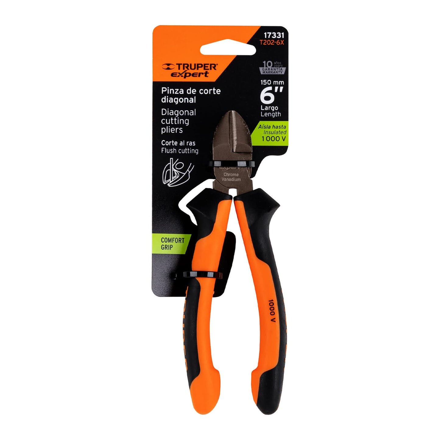 T202-6X Alicate corta frío 6", mango comfort grip
