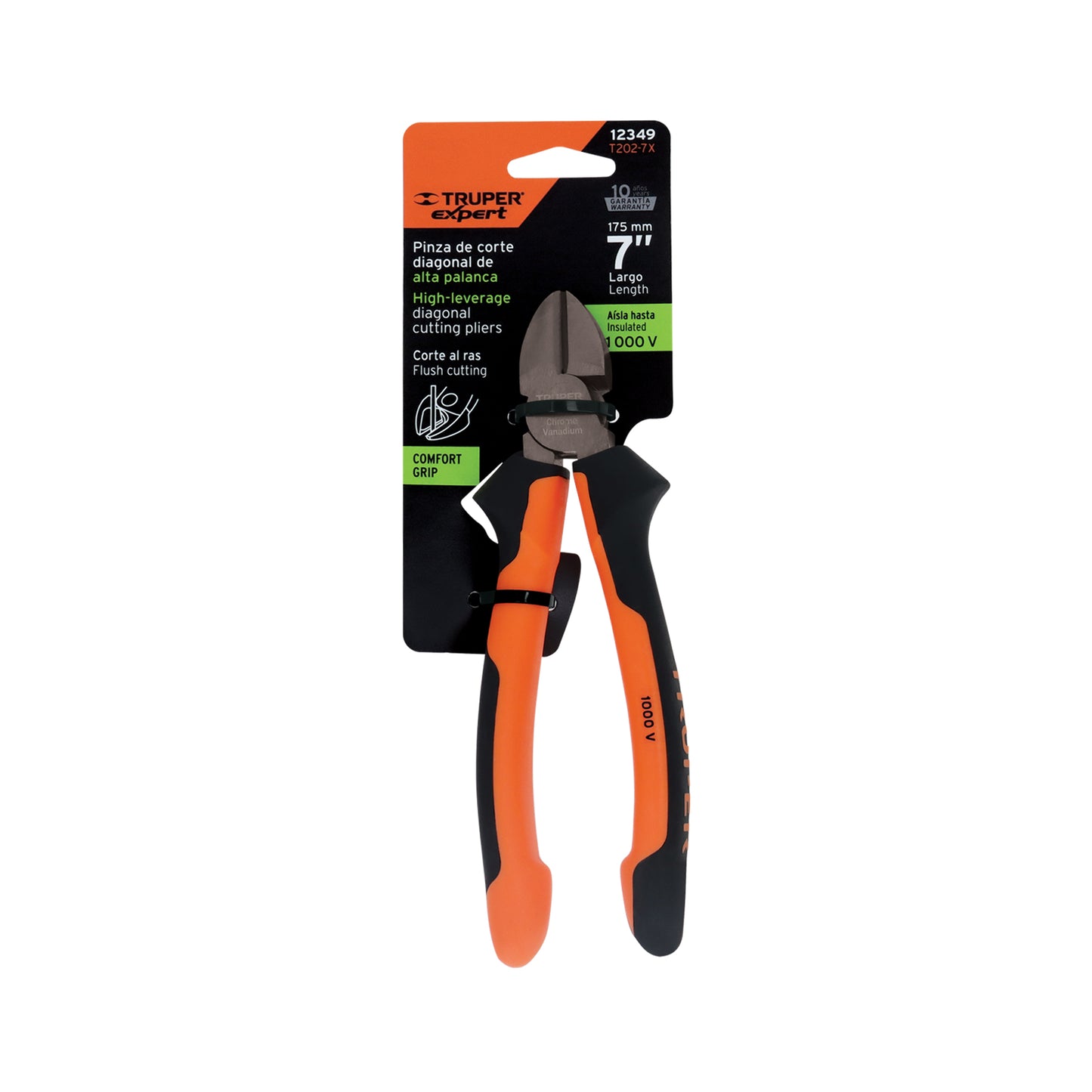 T202-7X Alicate corta frío 7", mango comfort grip