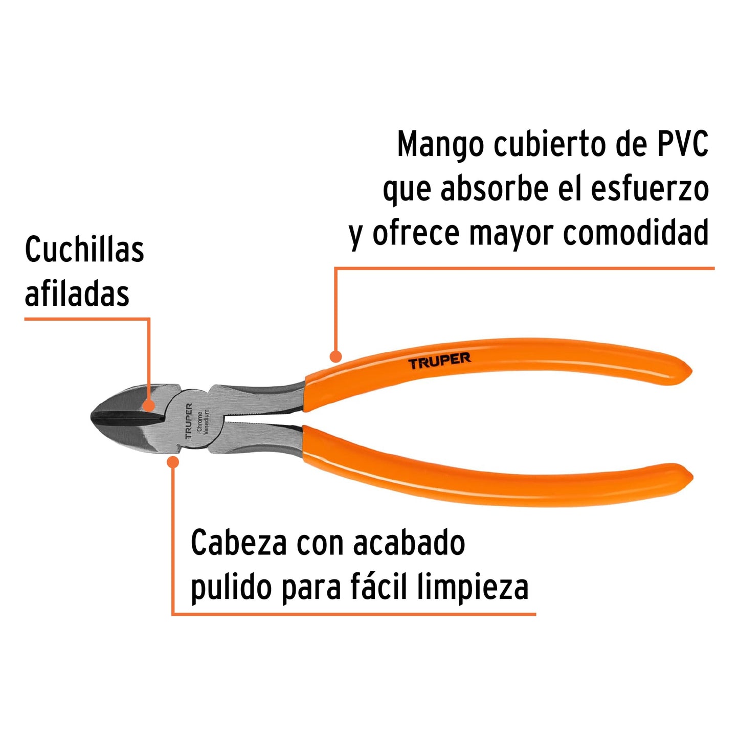 T202-8 Alicate corta frío 8", mango de vinil