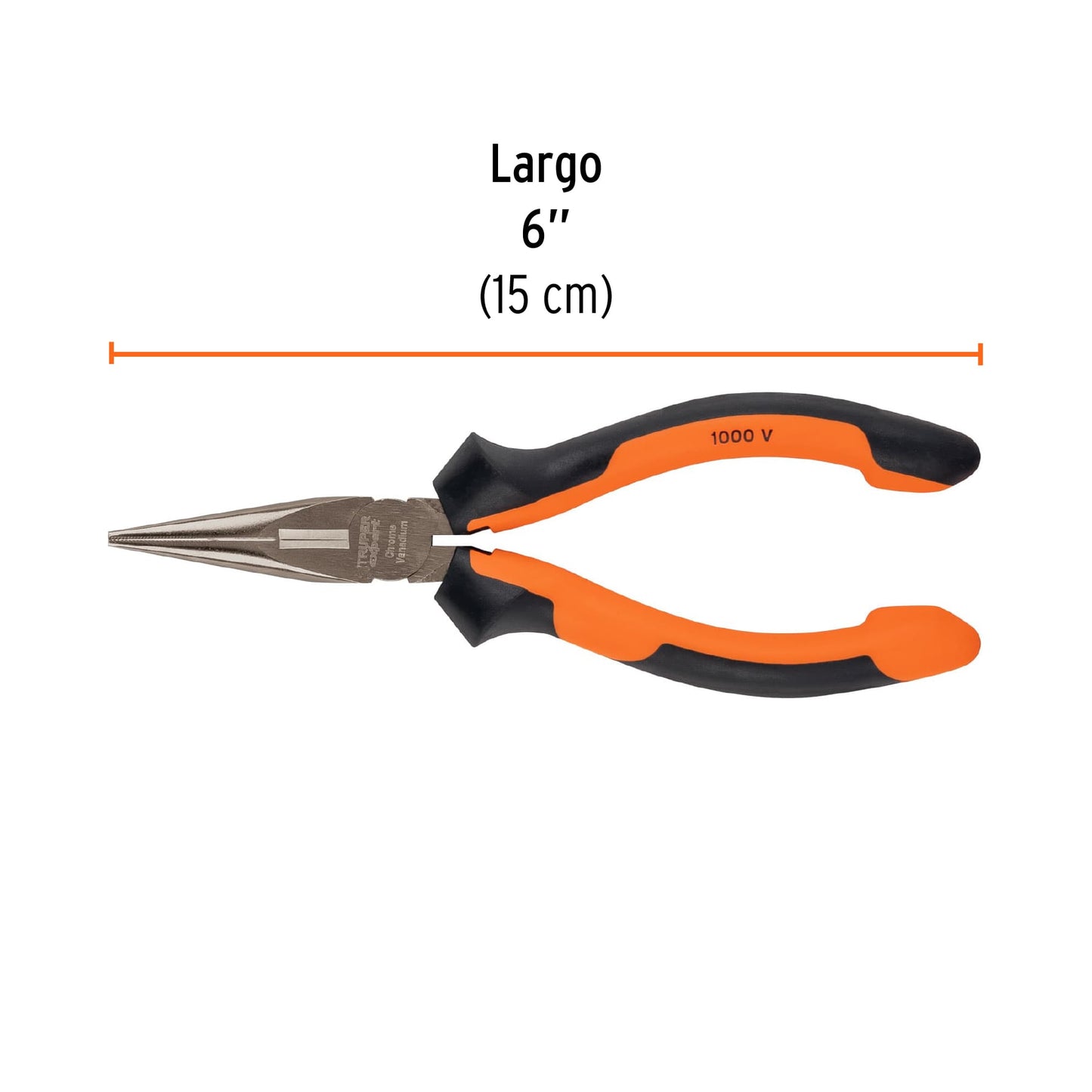 T203-6X Alicate de punta larga 6", mango comfort grip