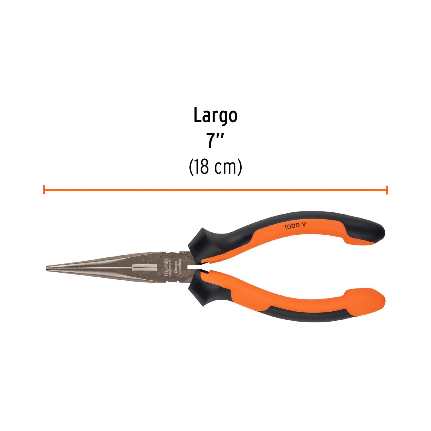 T203-7X Alicate de punta larga 7", mango comfort grip