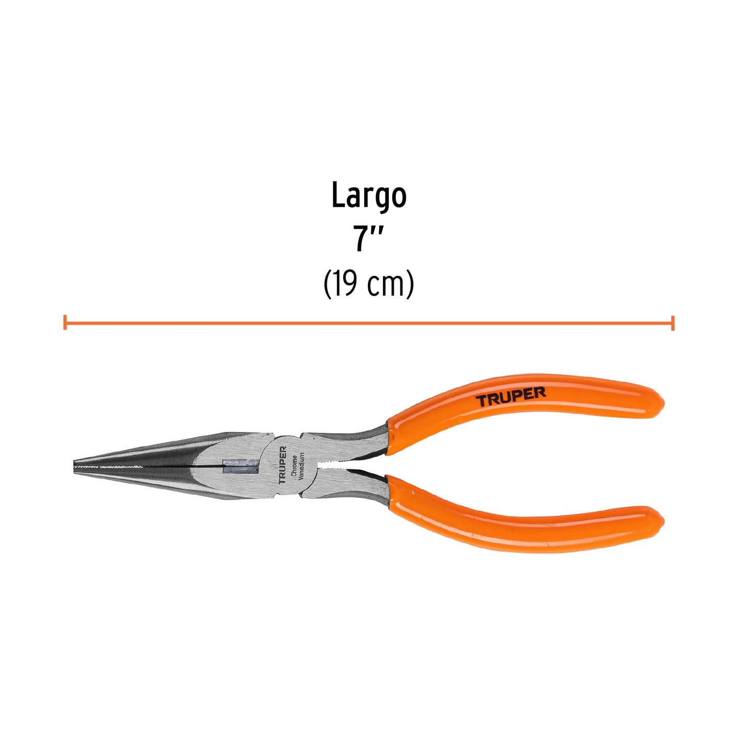 T203-7 Alicate de puntab larga 7", mango de vinil