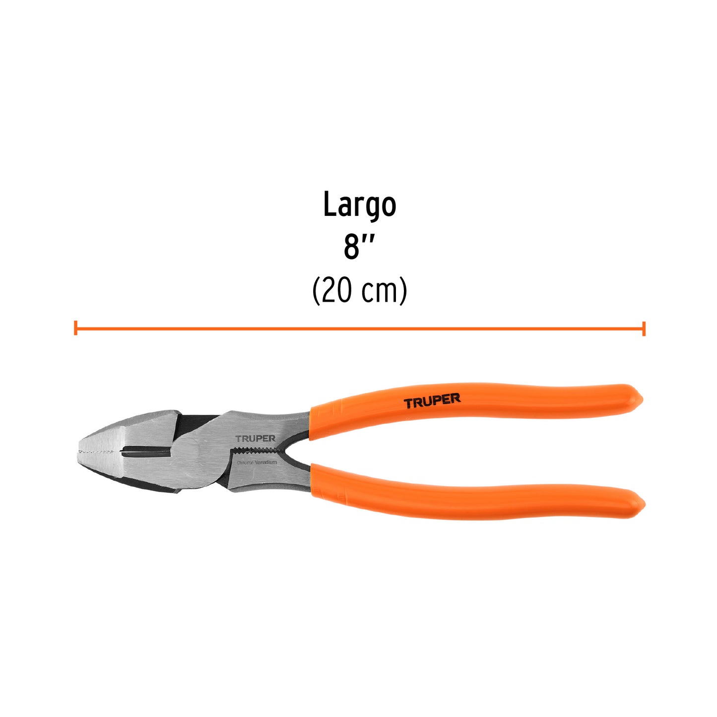 T210-8 Alicate profesional p/electricista 8', alta palanca, mango PVC