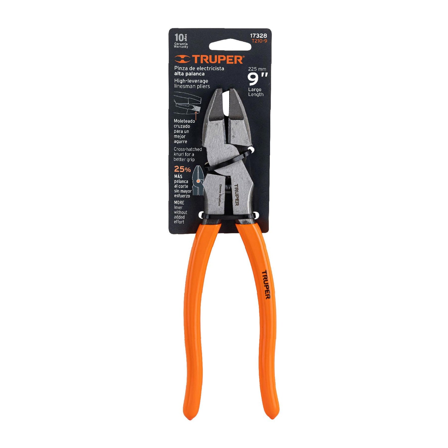 T210-9 Alicate de electricista 9", alta palanca, mango de vinil