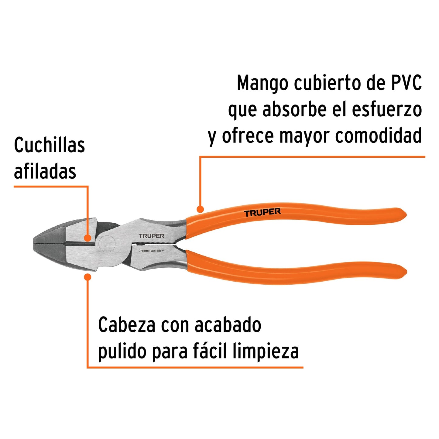 T210-9 Alicate de electricista 9", alta palanca, mango de vinil