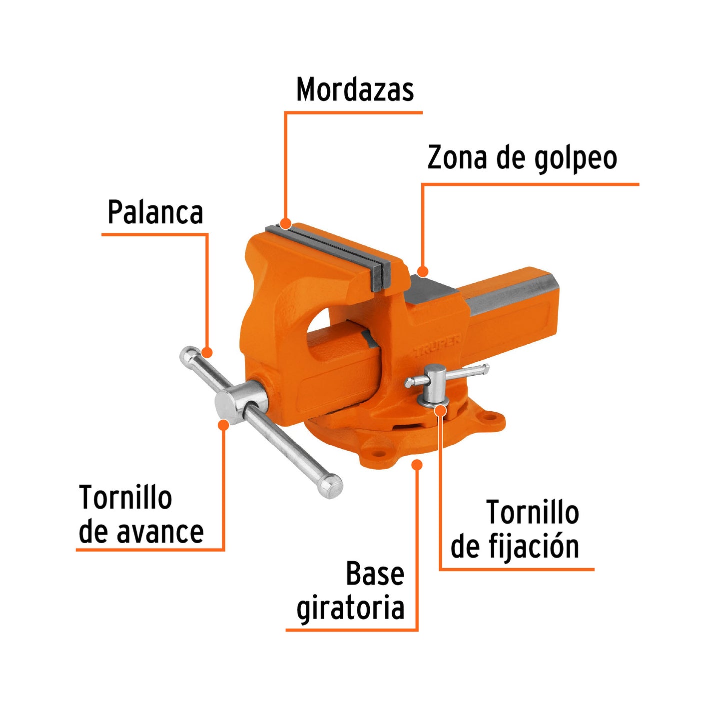 TA-4-L Prensa de banco tipo Europeo, hierro nodular, 4"