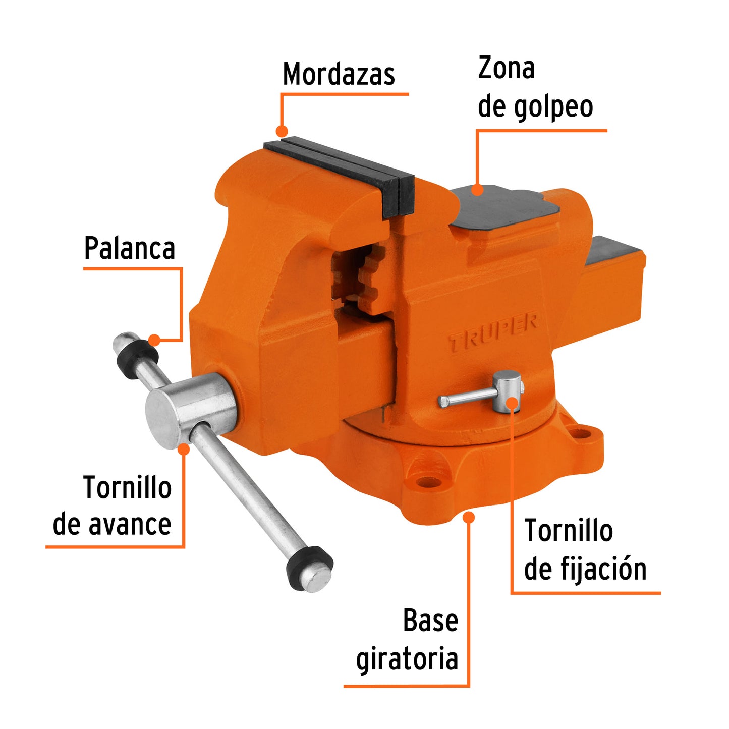 TA-4 Prensa de banco industrial 4", acero
