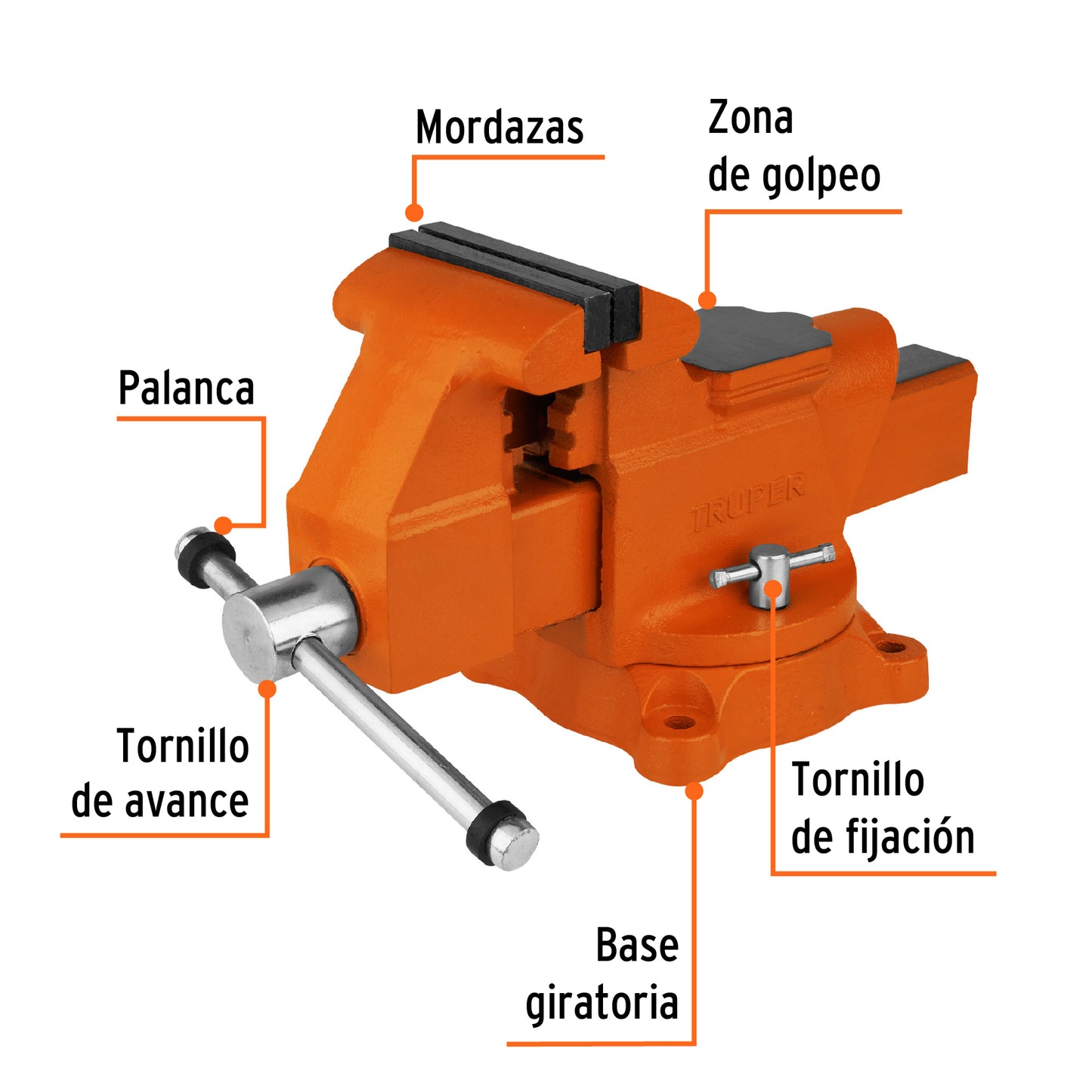 TA-5 Prensa de banco industrial 5', acero
