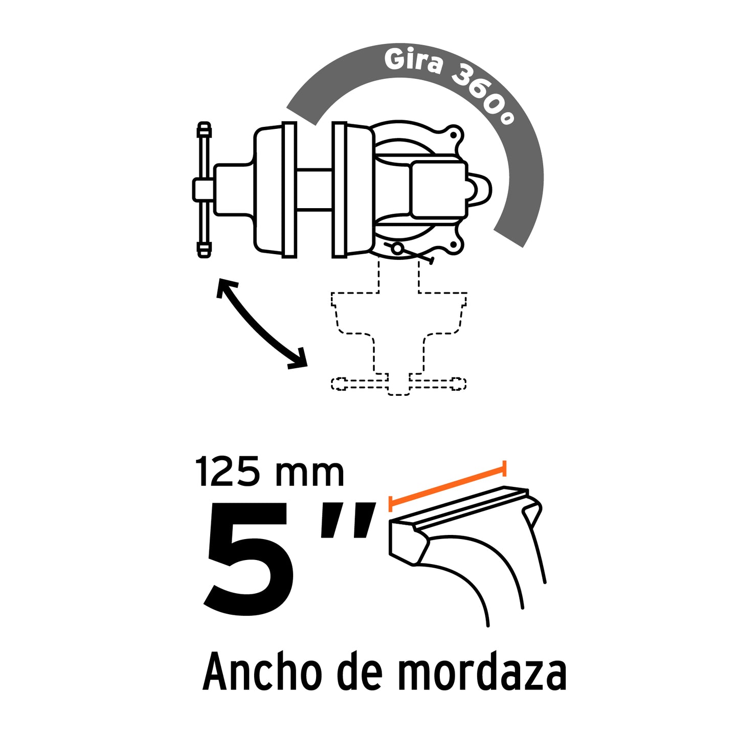 TA-5 Prensa de banco industrial 5', acero