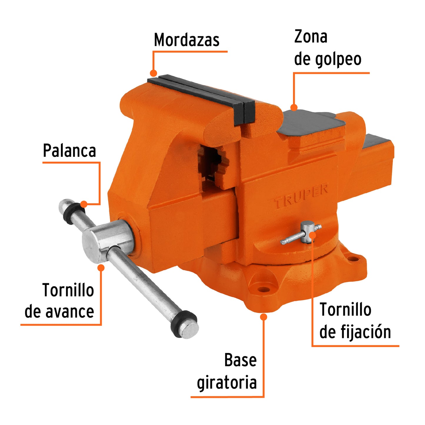 TA-6 Prensa de banco industrial 6", acero