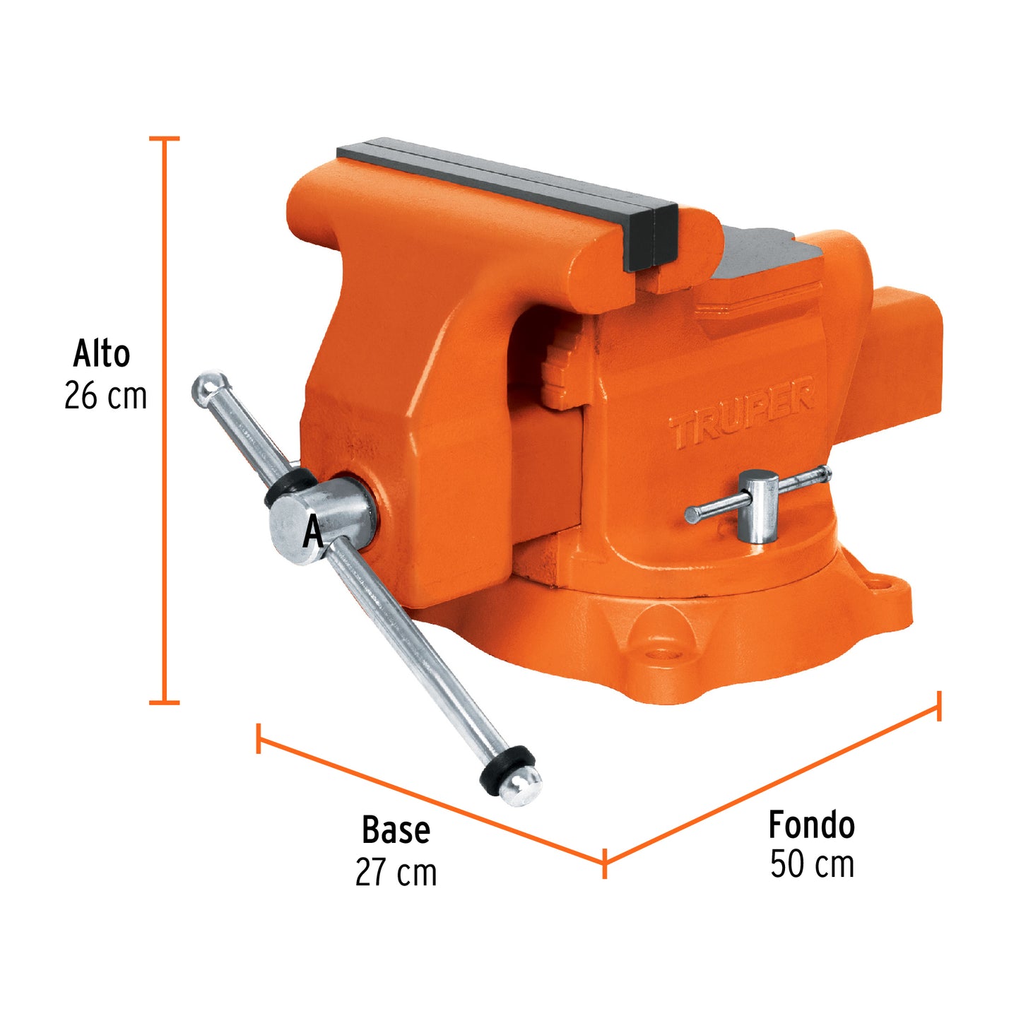 TA-8 Prensa de banco industrial 8", acero