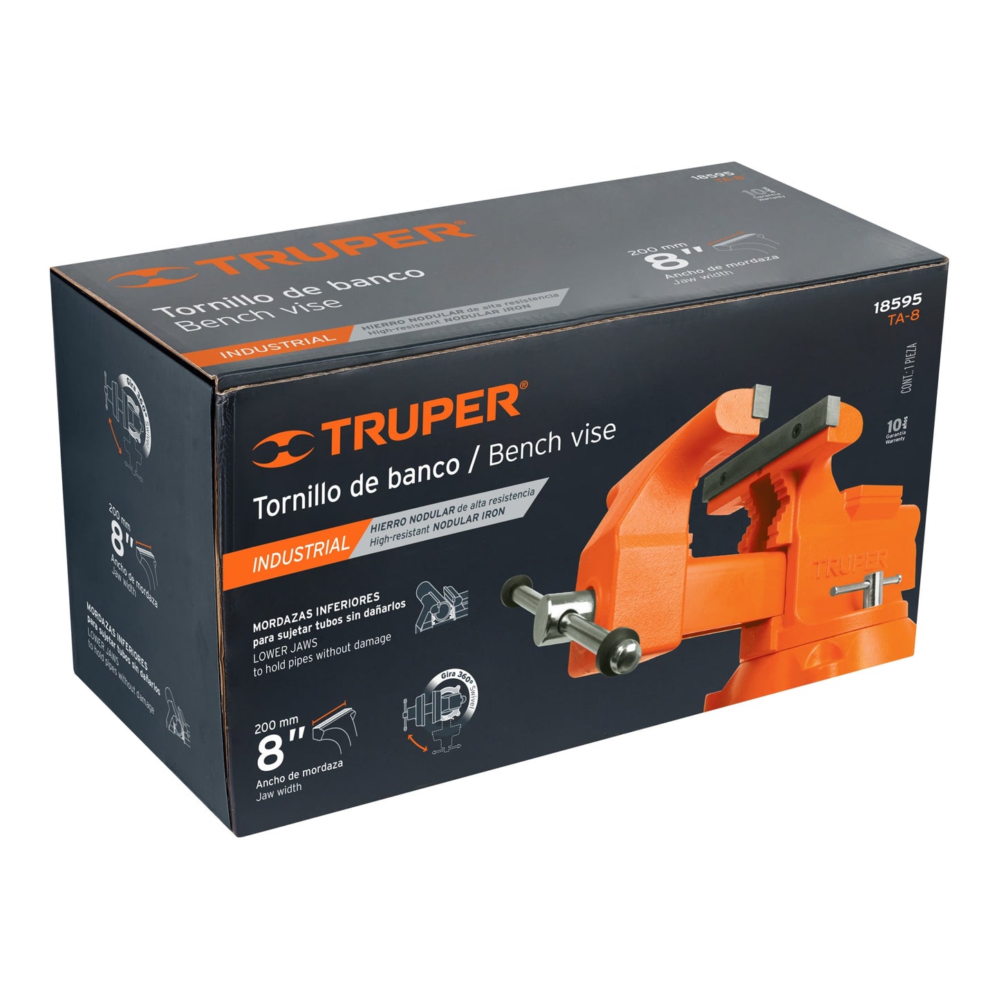 TA-8 Prensa de banco industrial 8", acero