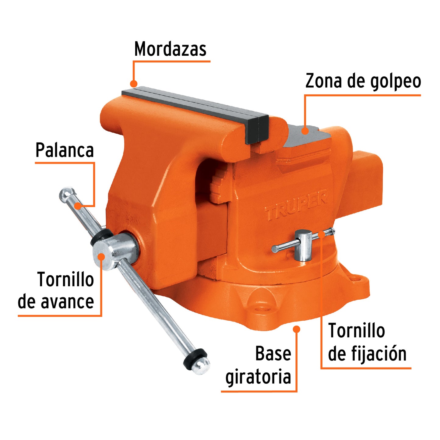 TA-8 Prensa de banco industrial 8", acero