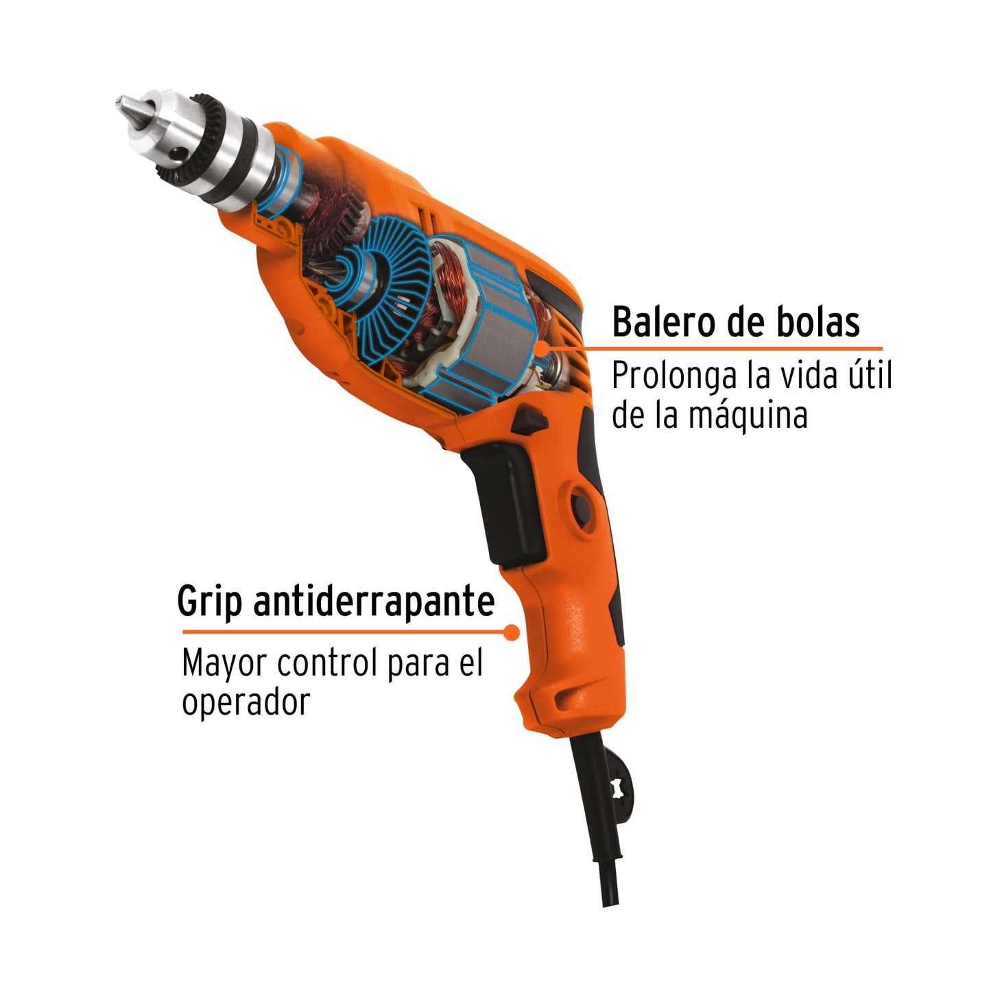 TAL-3/8A2 Taladro, 3/8' profesional, 380 W