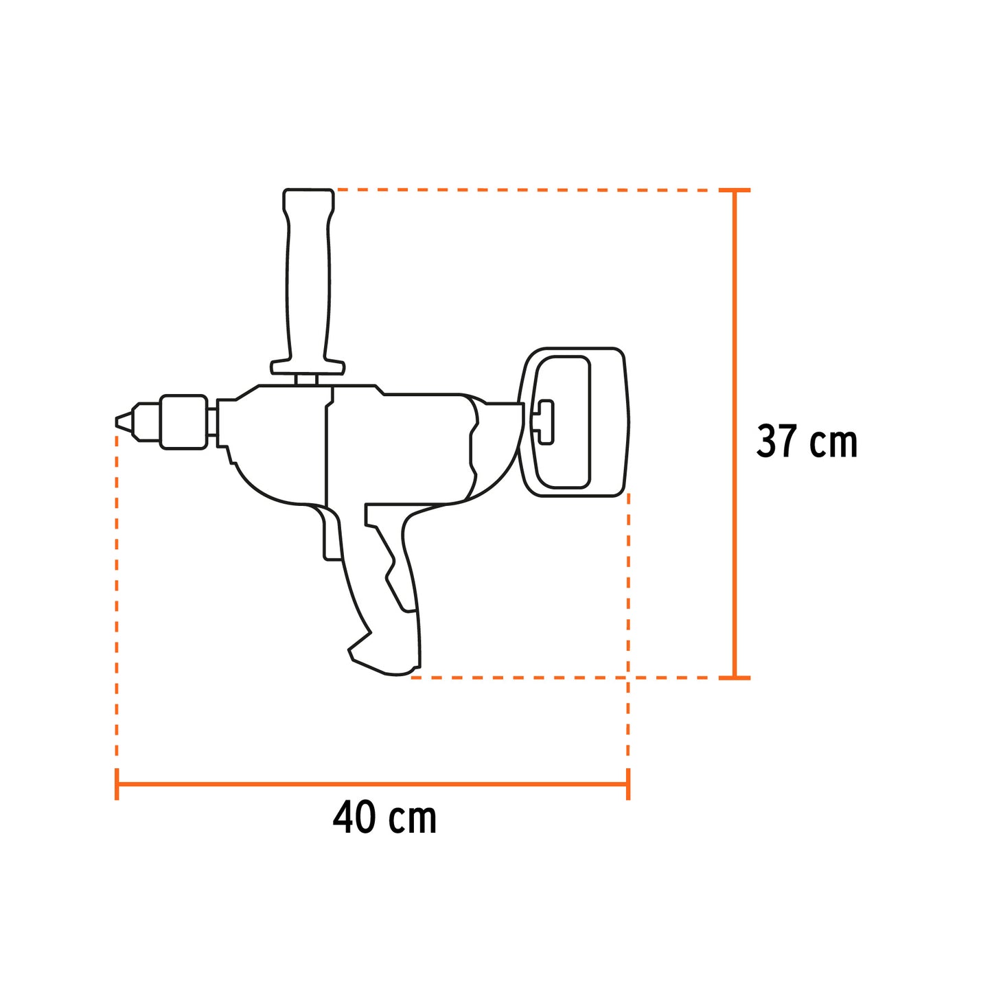 TALE-1/2N Taladro tipo espada Industrial 1/2', 1150 W