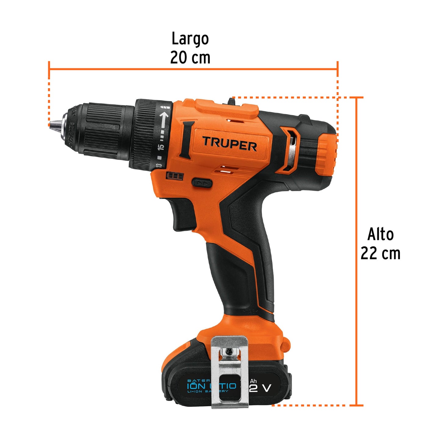 TALI-12A2 Taladro inalámbrico, batería ion litio, 12 V, 3/8"