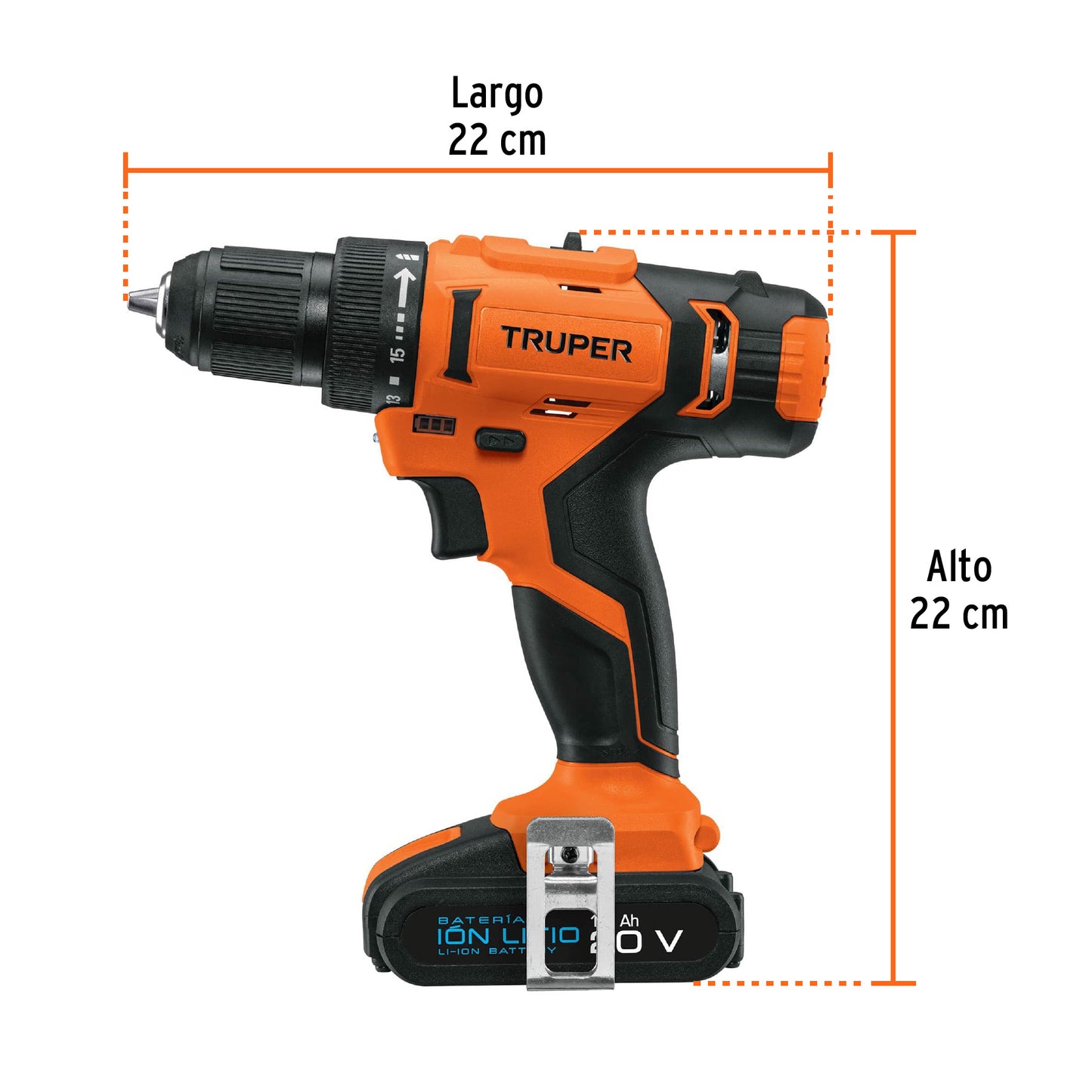 TALI-18A2 Taladro inalámbrico, batería ion litio 18 V, 1/2"