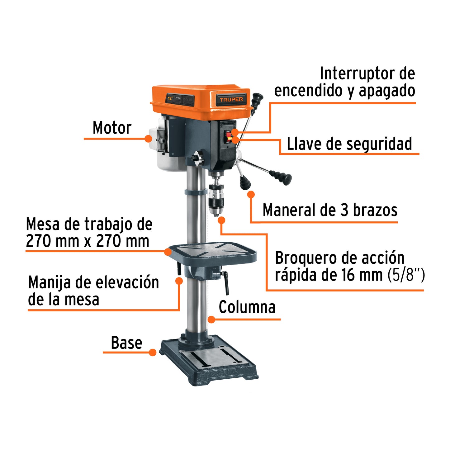 TAPI-13 Taladro de árbol 5/8 x 13'