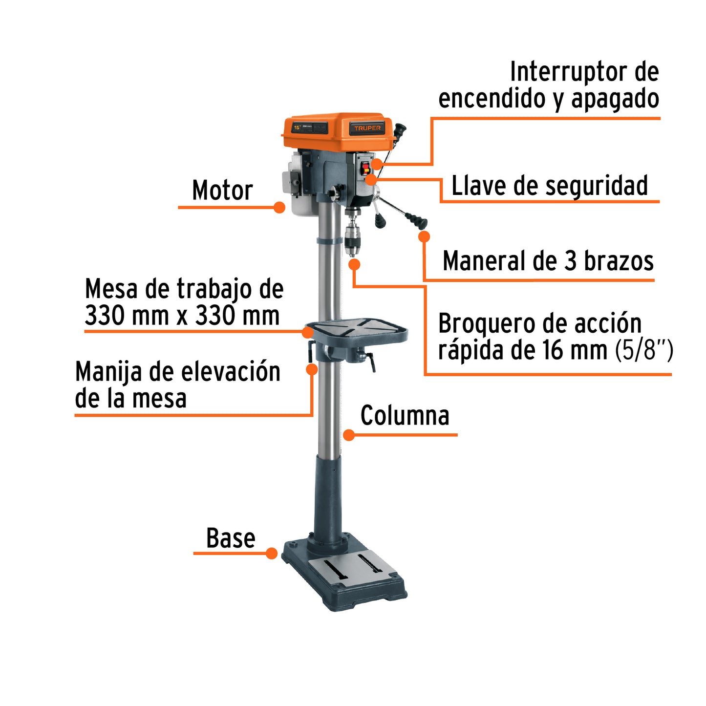 TAPI-15 Taladro de árbol 5/8 x 15'
