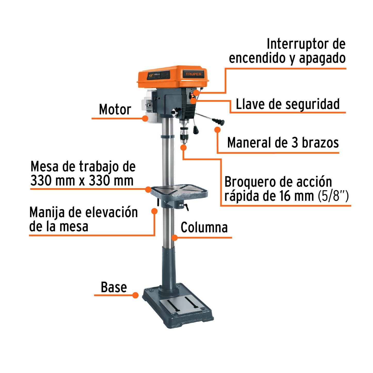 TAPI-17 Taladro de árbol 5/8 x 17'