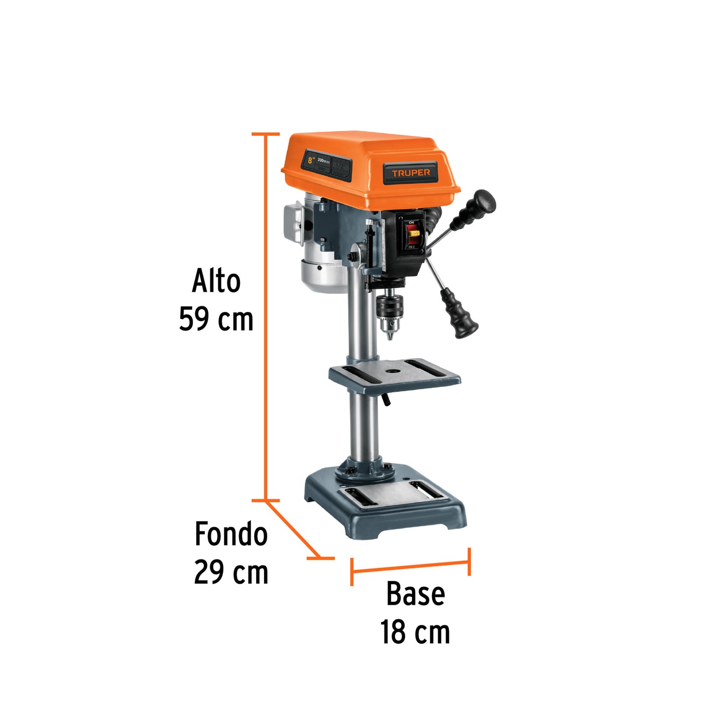 TAPI-8 Taladro de banco 1/2 x 8'