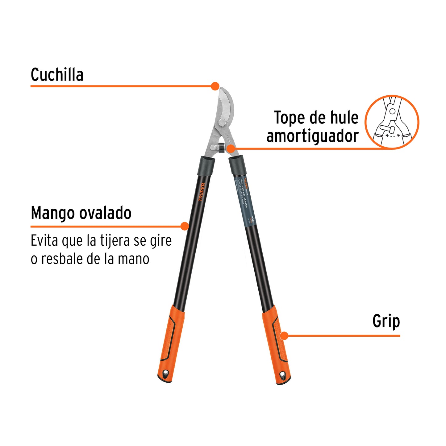 TB-122 Tijera Classic ® para ramas altas, mangos tubulares, 68 cm
