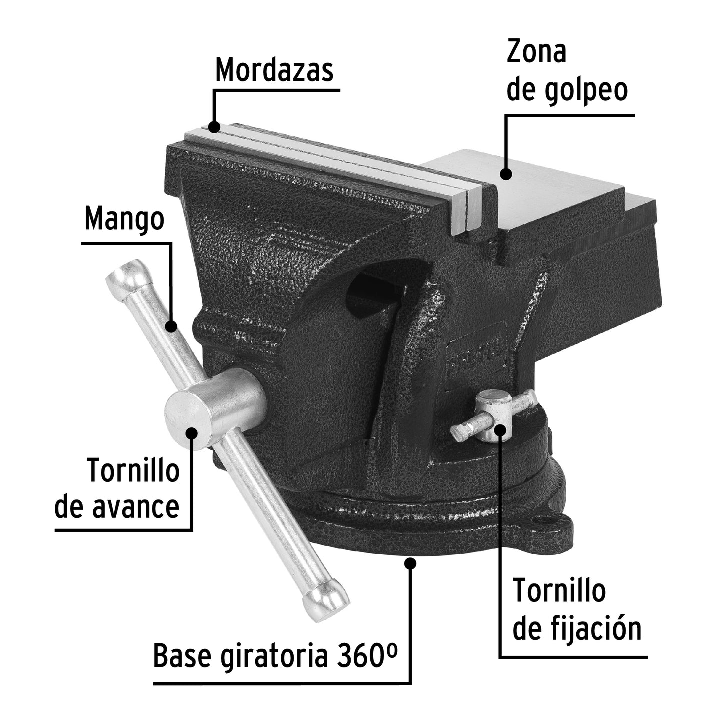 TB-5P Prensa de banco, 5", hierro, Pretul