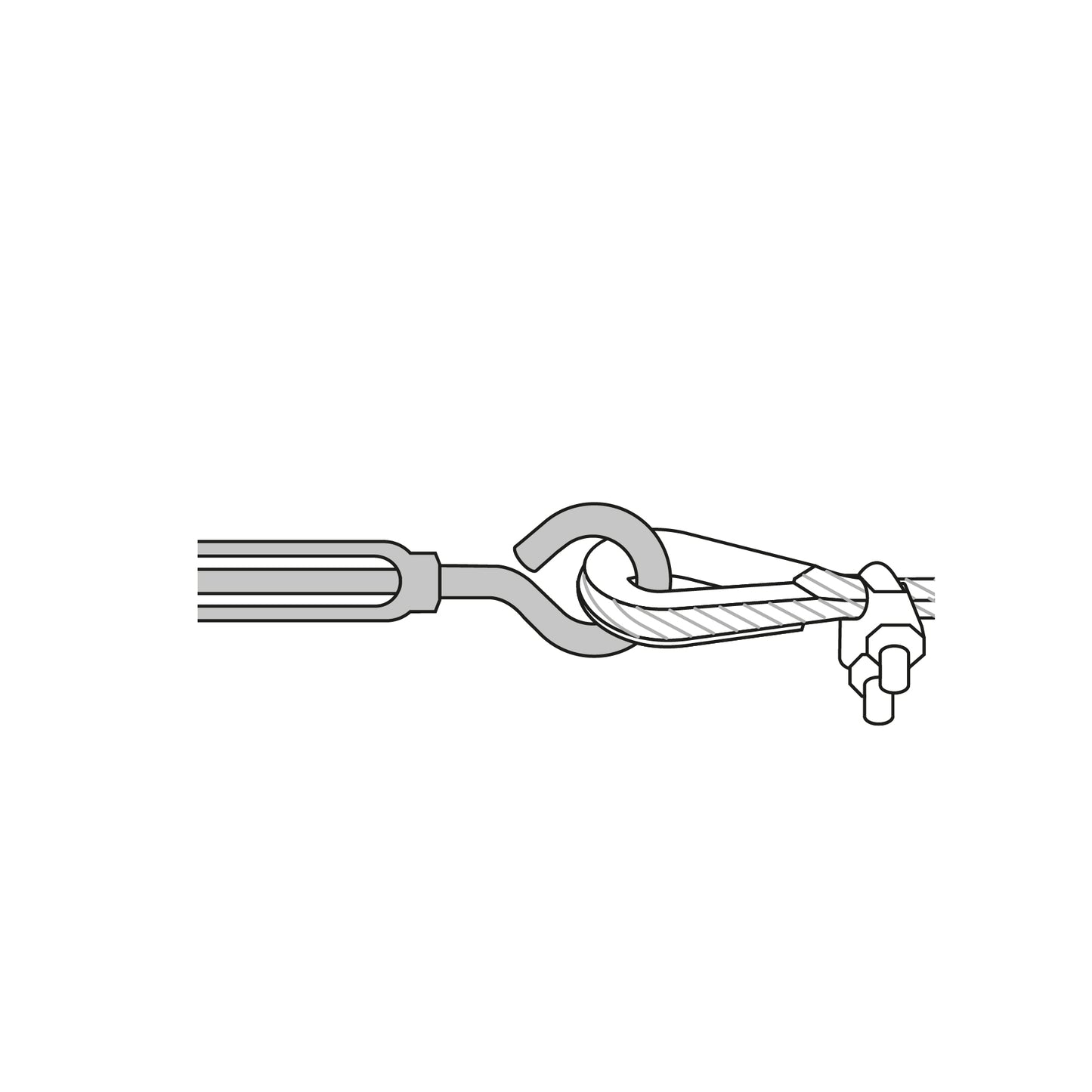 TEN-3/16A Tensor zinc, 3/16', gancho-argolla