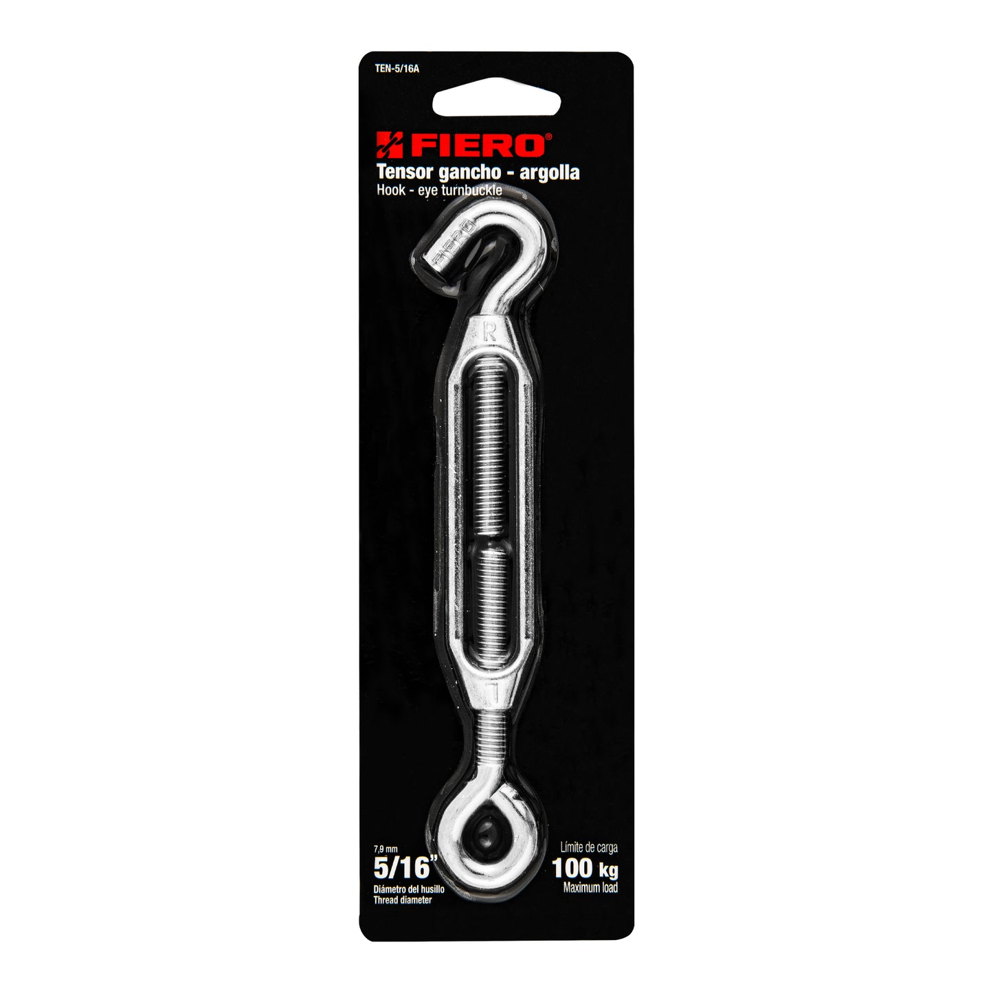 TEN-5/16A Tensor zinc, 5/16', gancho-argolla